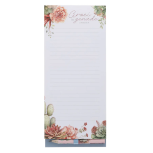 Groei in Genade Afrikaans Magnetic Notepad with Pencil