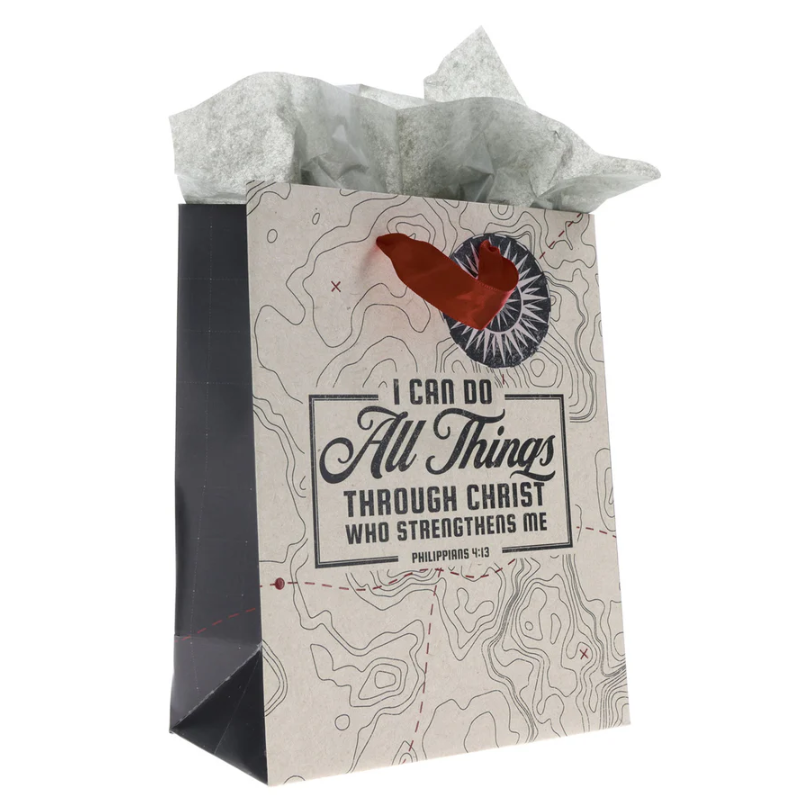 I Can Do All Things Through Christ Who Strengthens Me Medium Gift Bag with Gift Tag - Image 2