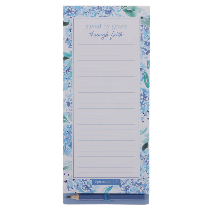 Saved by Grace Through Faith Magnetic Notepad with Pencil