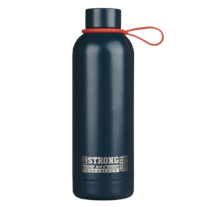 Be Strong & Courageous Navy Blue Stainless Steel Water Bottle with Decorative Sticker Sheet