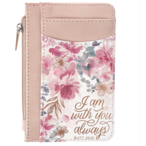 I Am with You Always Faux Leather ID Card Holder