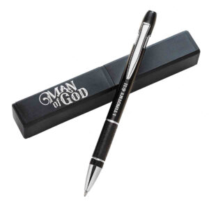 1 Timothy 6:11 Man Of God metal pen in black plastic gift case