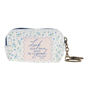 Loof die Here Want Hy Is Goed Afrikaans Keychain with Faux Leather Pouch