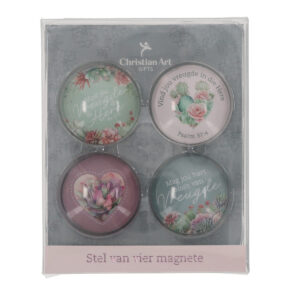Vind Vreugde in die Here Afrikaans four-piece glass magnetic set