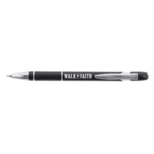 Walk by Faith metal ballpoint pen in tube with brushed-silver hardware inspired by 2 Corinthians 5:7