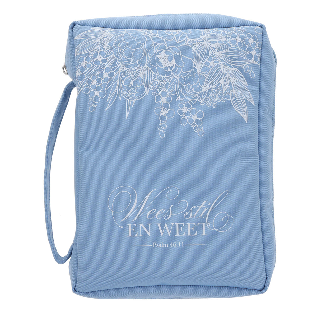 Wees Stil en Weet Afrikaans extra-large blue polyester Bible bag